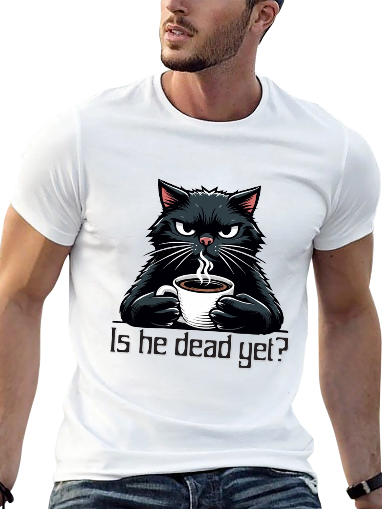 Grumpy Cat Coffee T-Shirt - Is He Dead Yet?