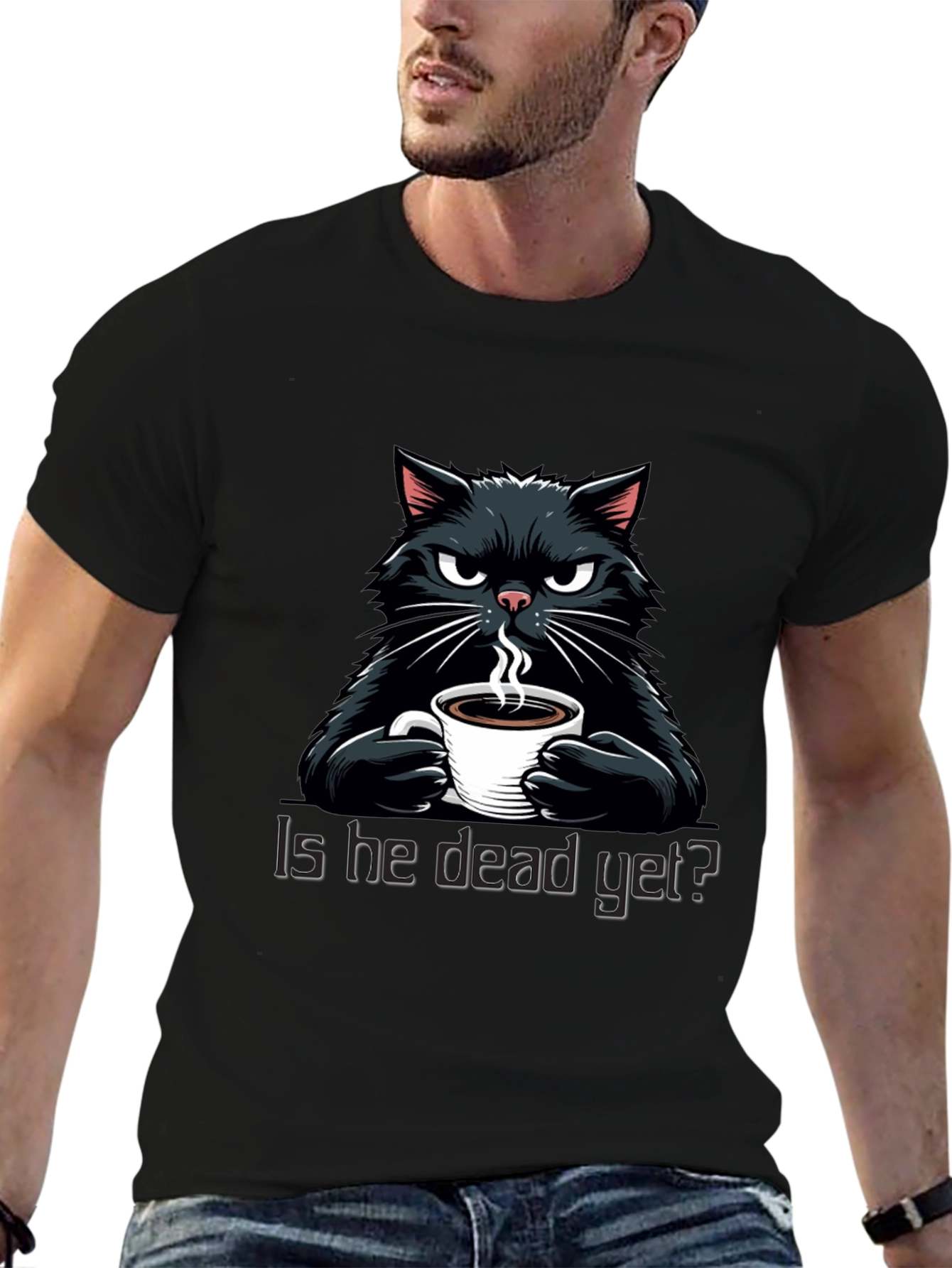Grumpy Cat Coffee T-Shirt - Is He Dead Yet?
