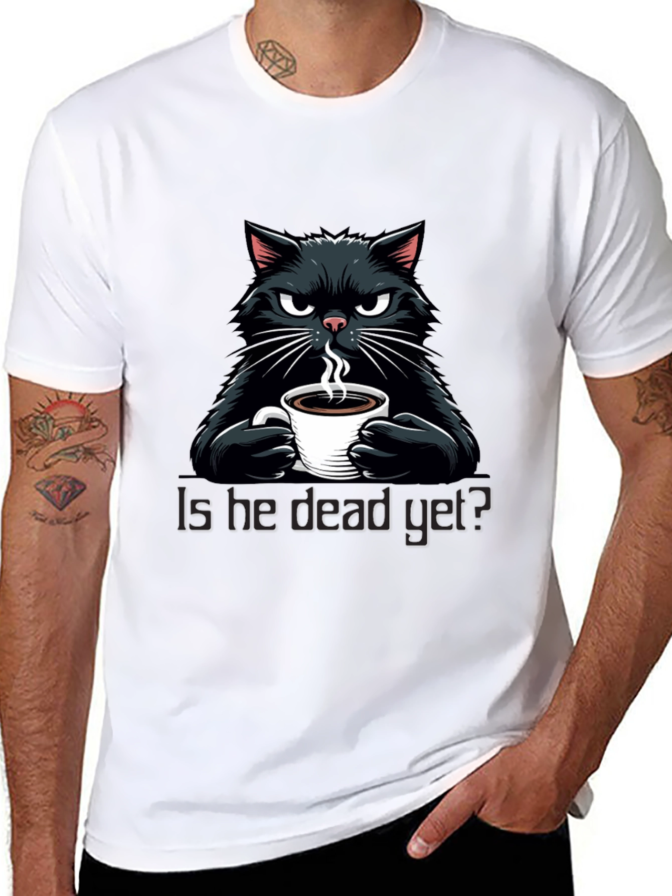 Grumpy Cat Coffee T-Shirt - Is He Dead Yet?