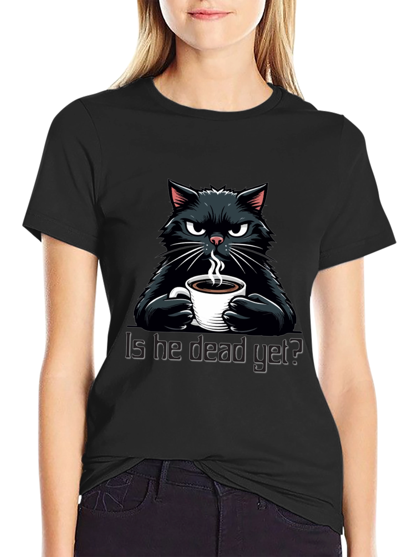 Grumpy Cat Coffee T-Shirt - Is He Dead Yet?