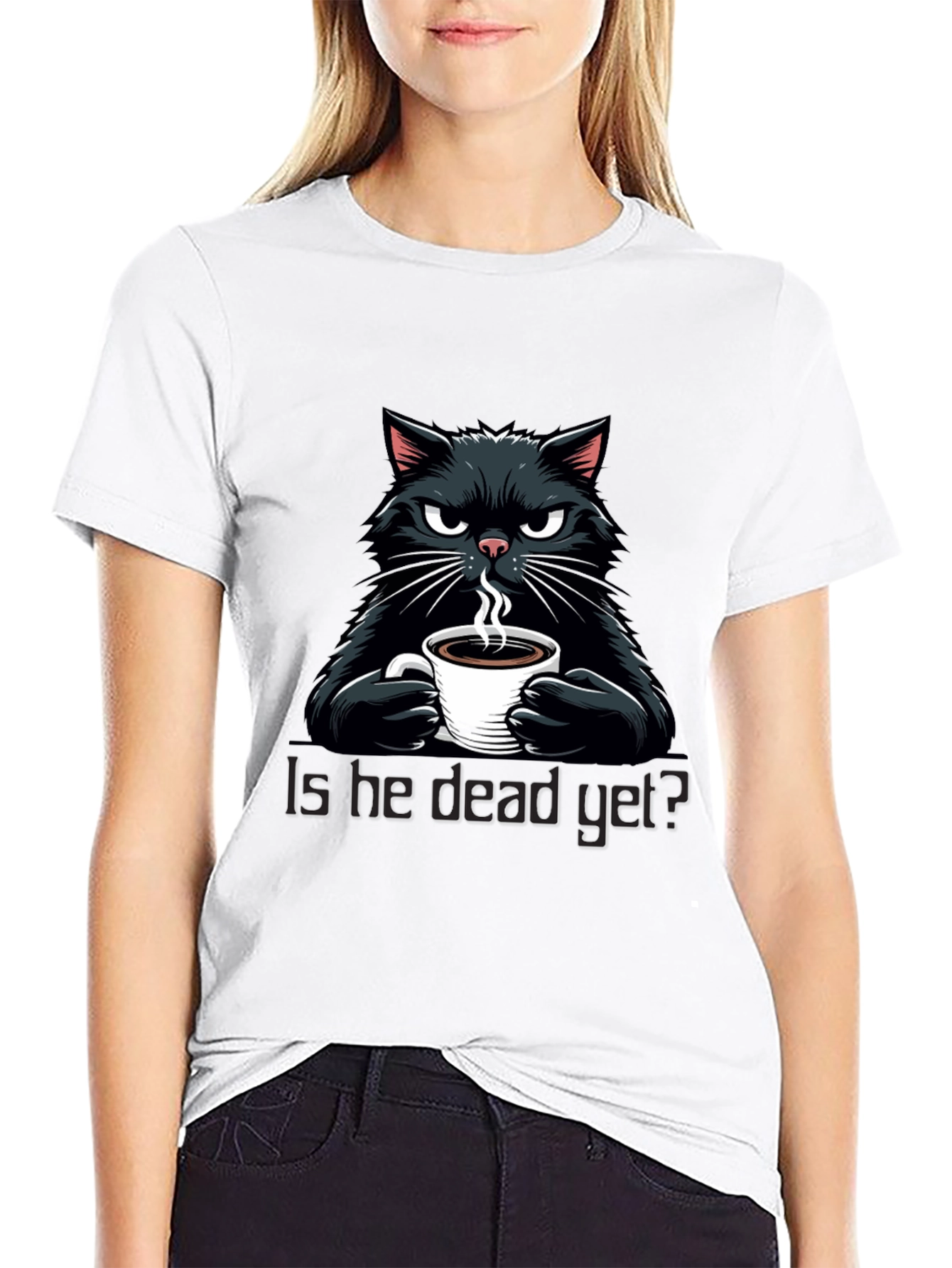 Grumpy Cat Coffee T-Shirt - Is He Dead Yet?