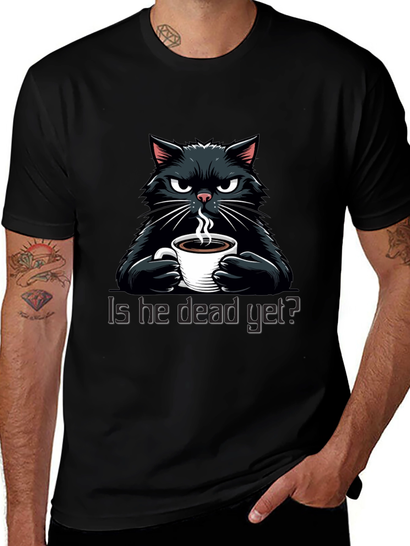 Grumpy Cat Coffee T-Shirt - Is He Dead Yet?
