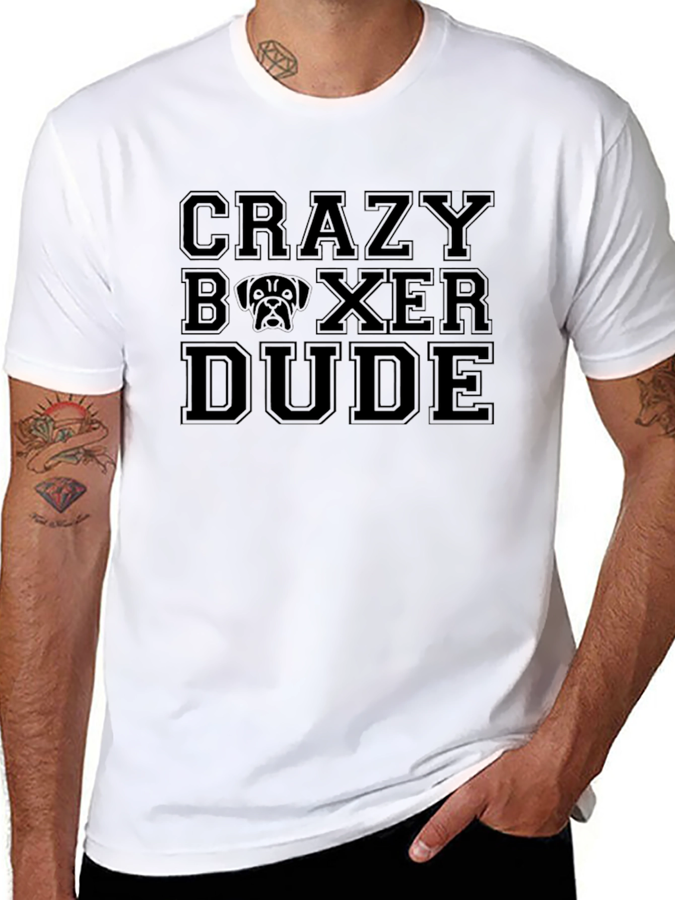 Crazy Boxer Dude Black T-Shirt