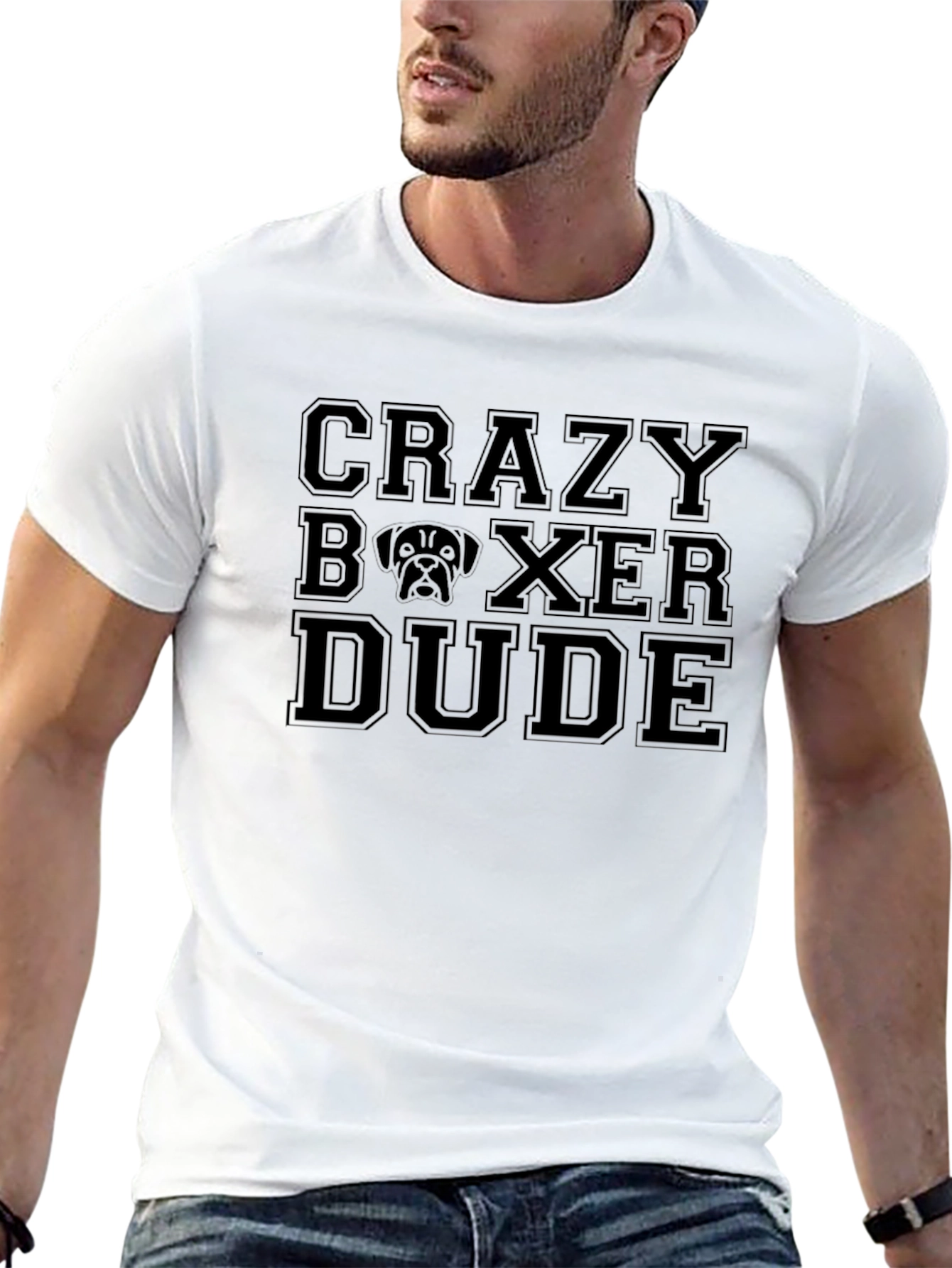 Crazy Boxer Dude Black T-Shirt