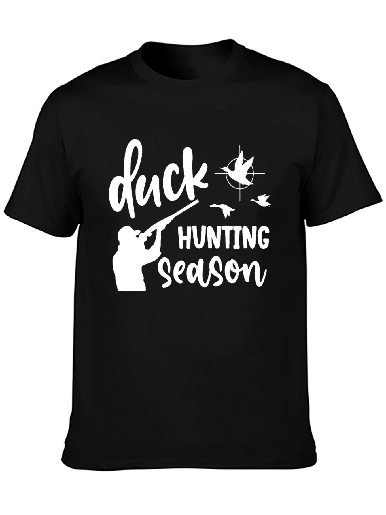 Duck Hunting Season Black Graphic T-Shirt