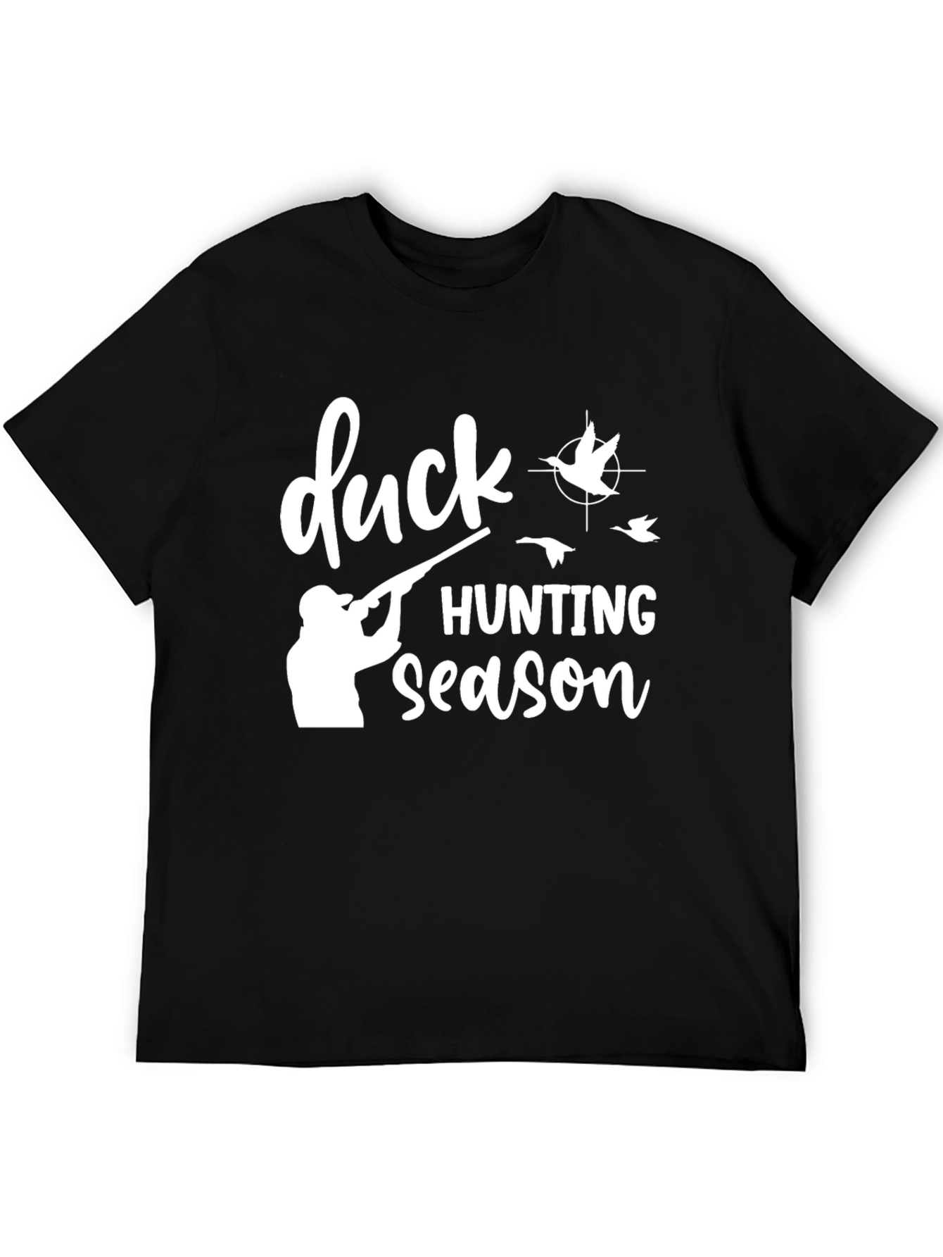 Duck Hunting Season Black Graphic T-Shirt