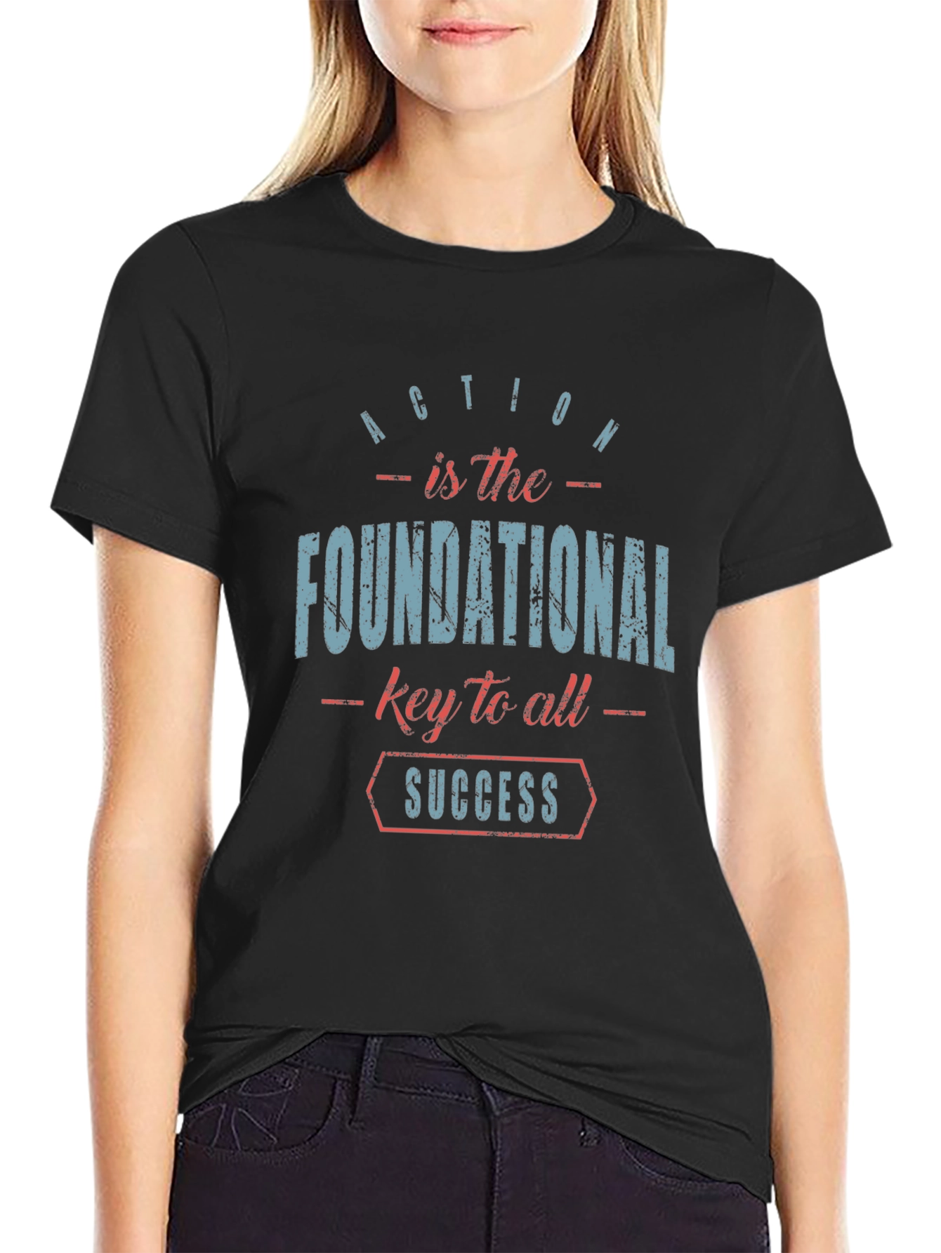 Inspirational Graphic T-Shirt: Action is Success