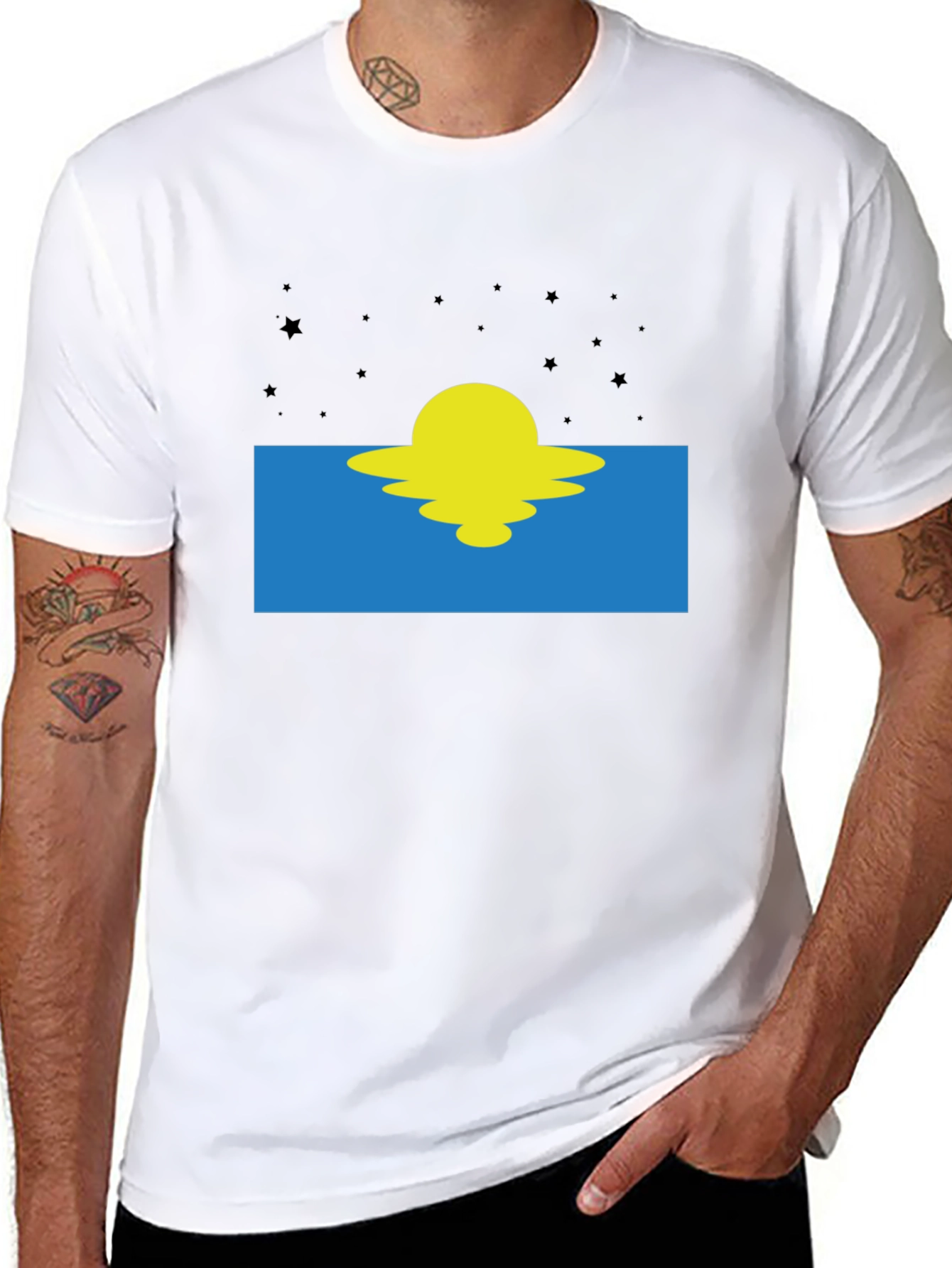 Sunset Graphic Tee - Black Cotton Blend