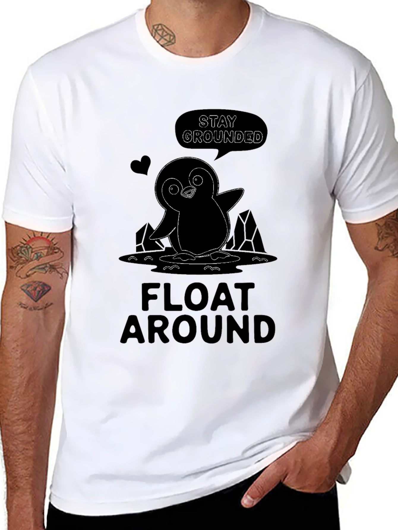 Stay Grounded Penguin Graphic T-Shirt
