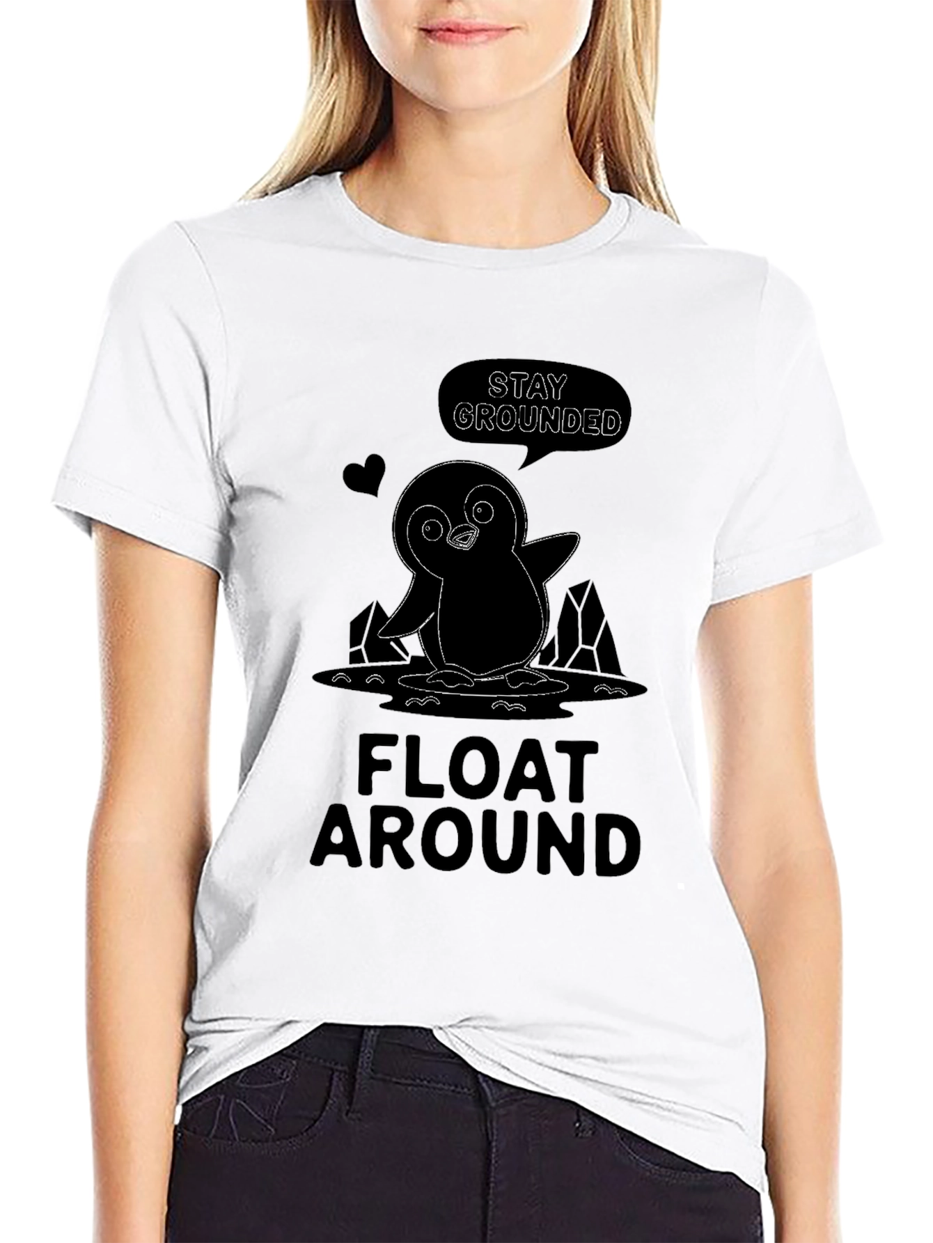 Stay Grounded Penguin Graphic T-Shirt