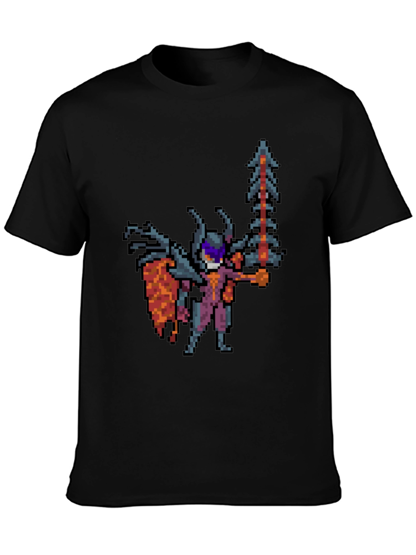 Pixel Art Warrior Black T-Shirt - Gaming Style