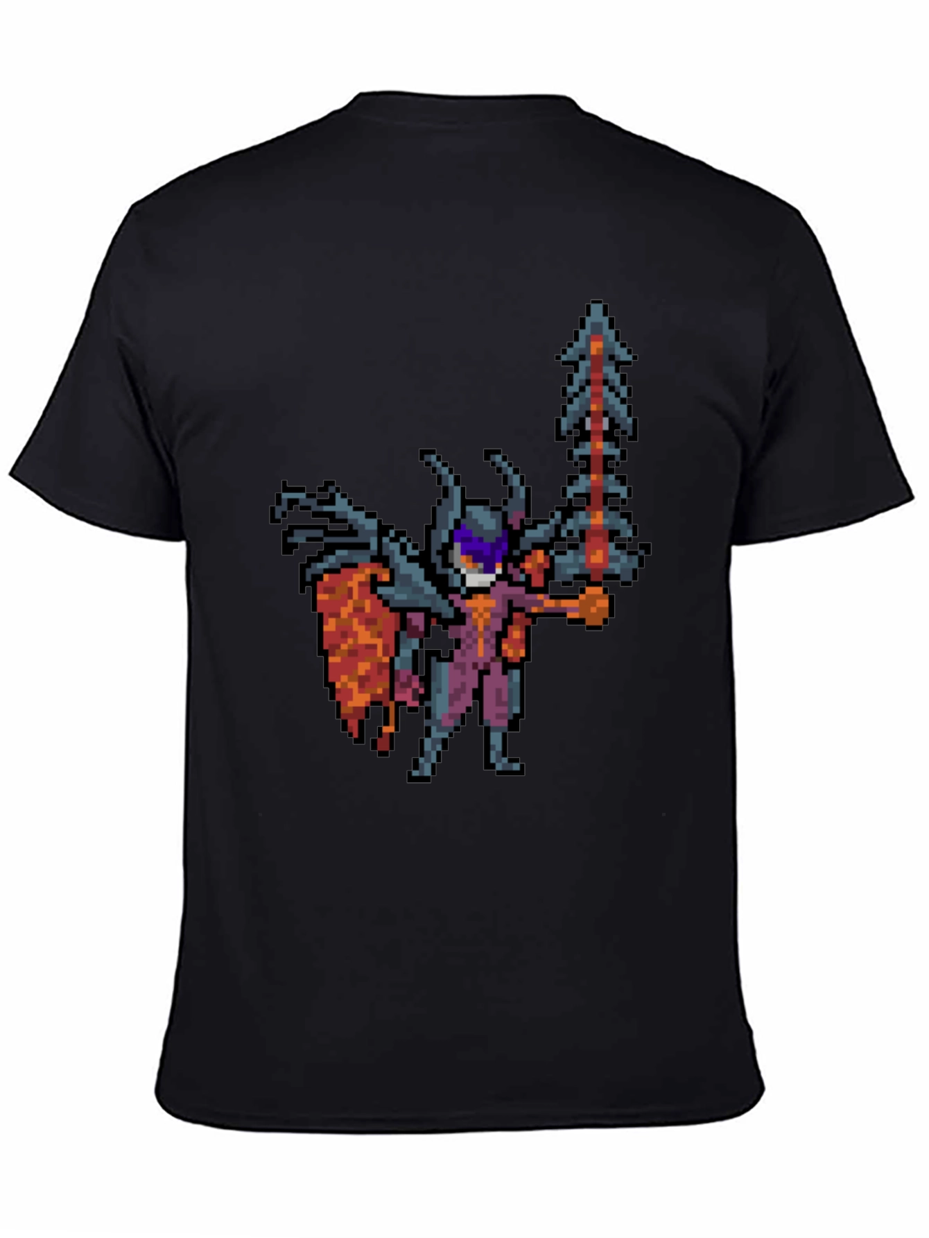 Pixel Art Warrior Black T-Shirt - Gaming Style