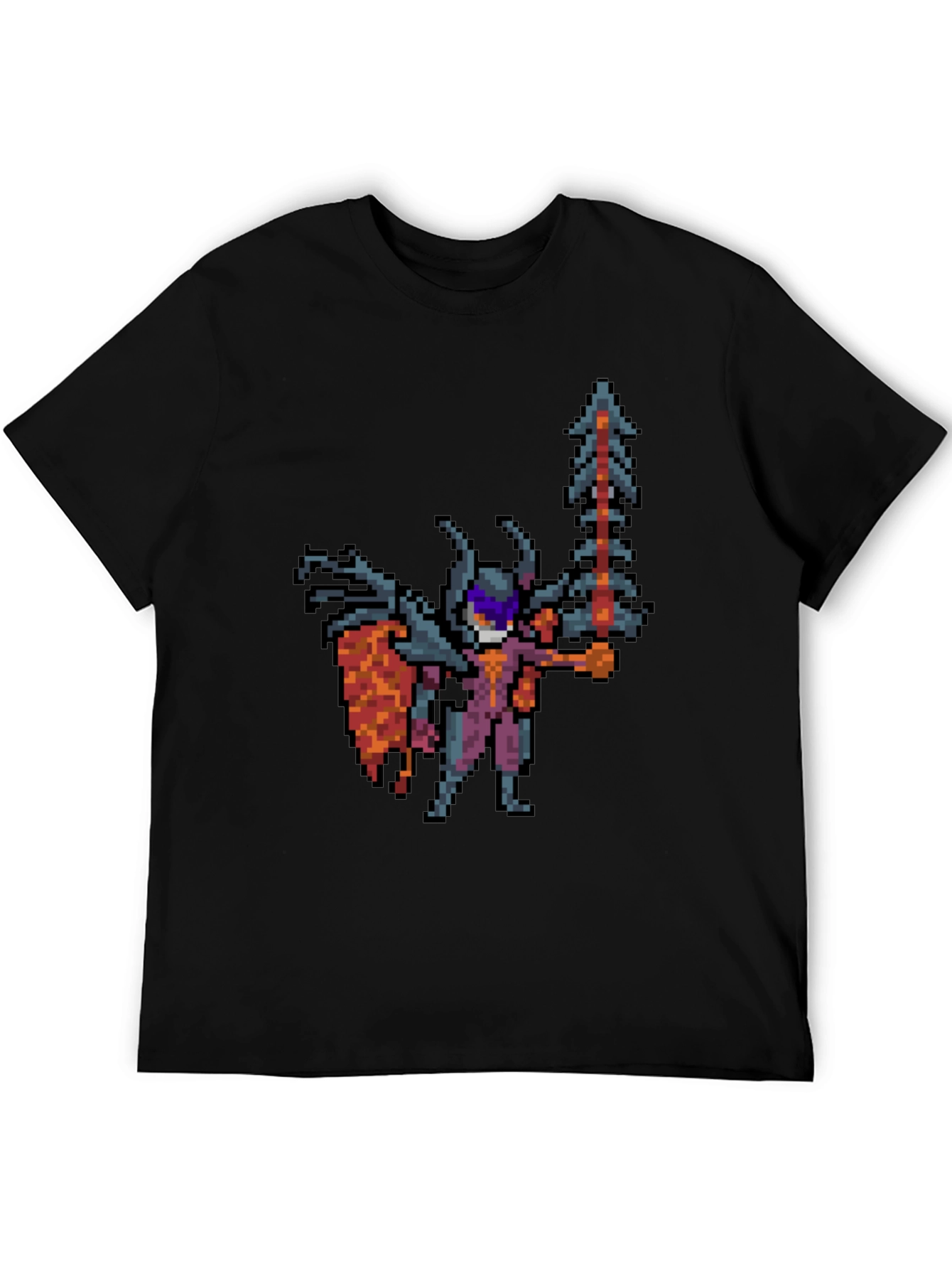 Pixel Art Warrior Black T-Shirt - Gaming Style