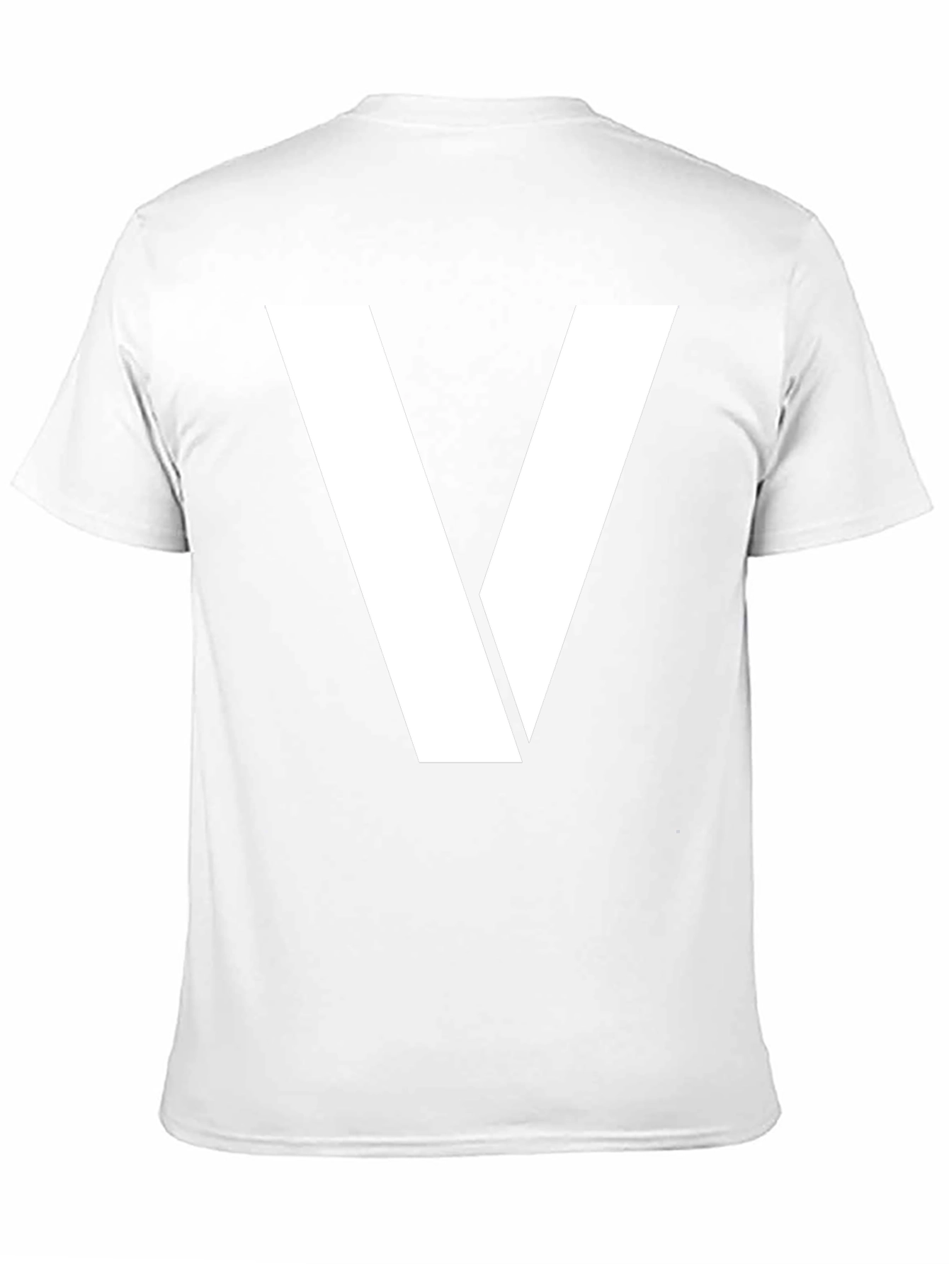 Bold White V Graphic Black T-Shirt