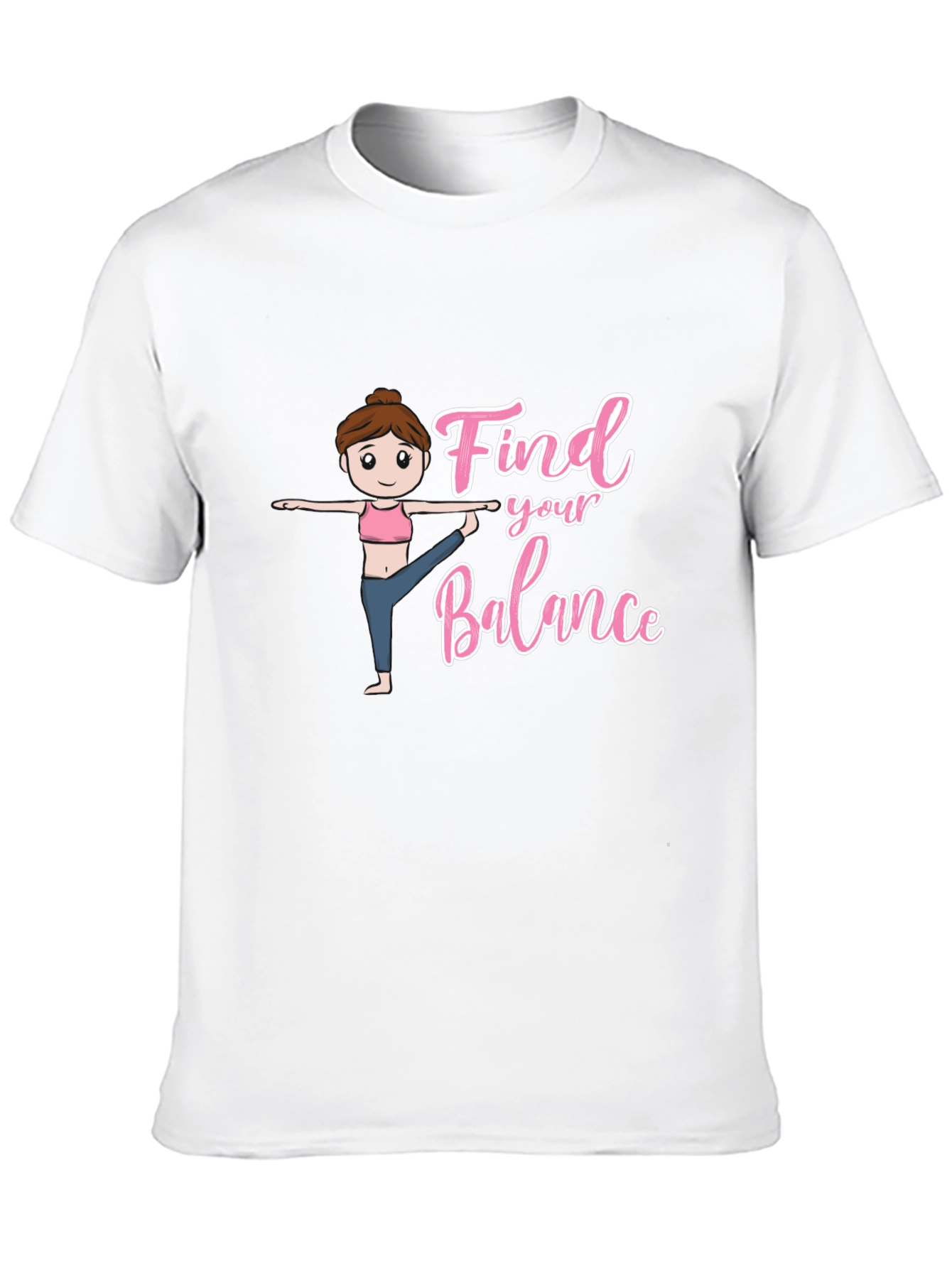 Find Your Balance Yoga Tee - Black Graphic T-Shirt