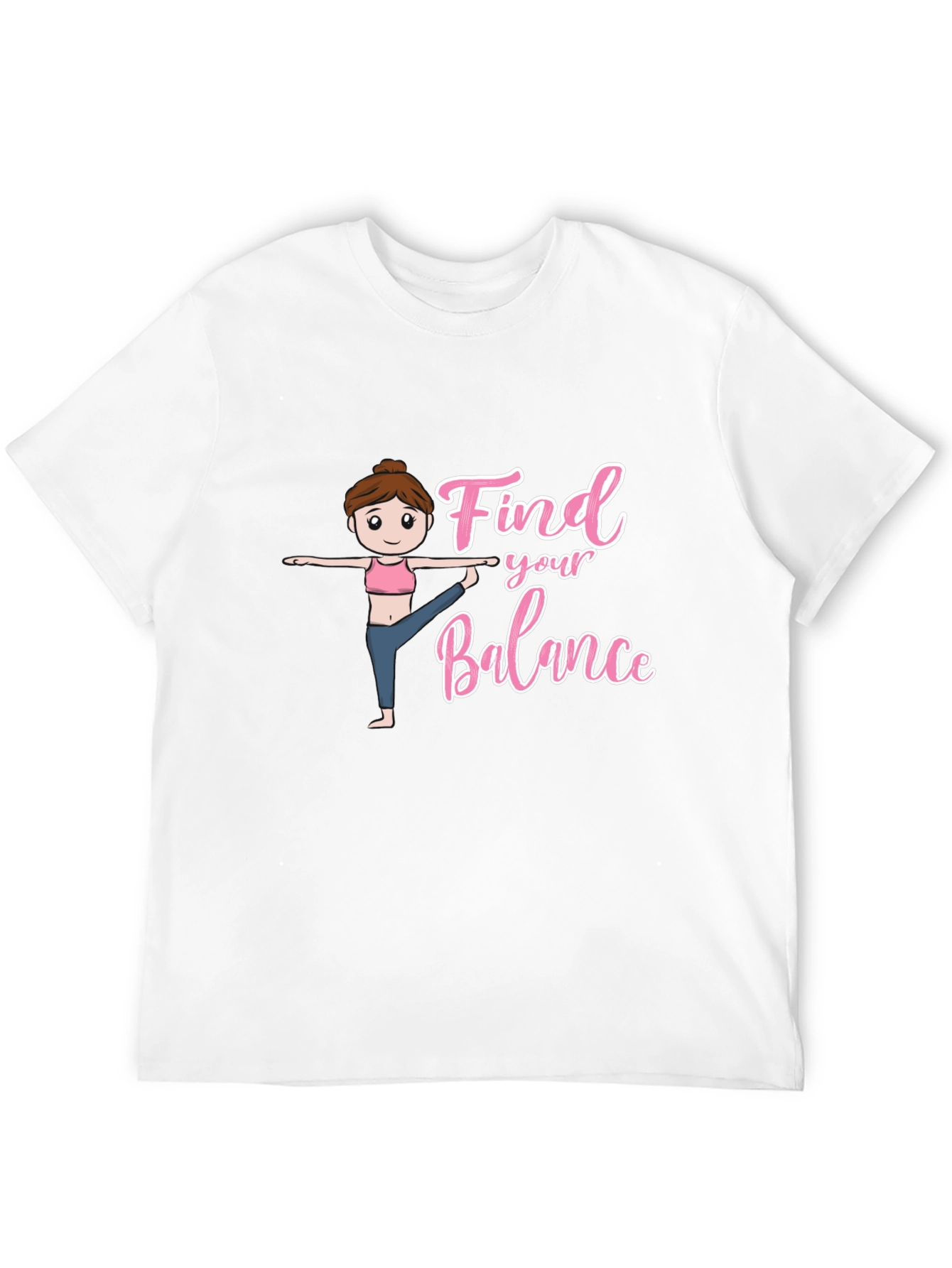 Find Your Balance Yoga Tee - Black Graphic T-Shirt