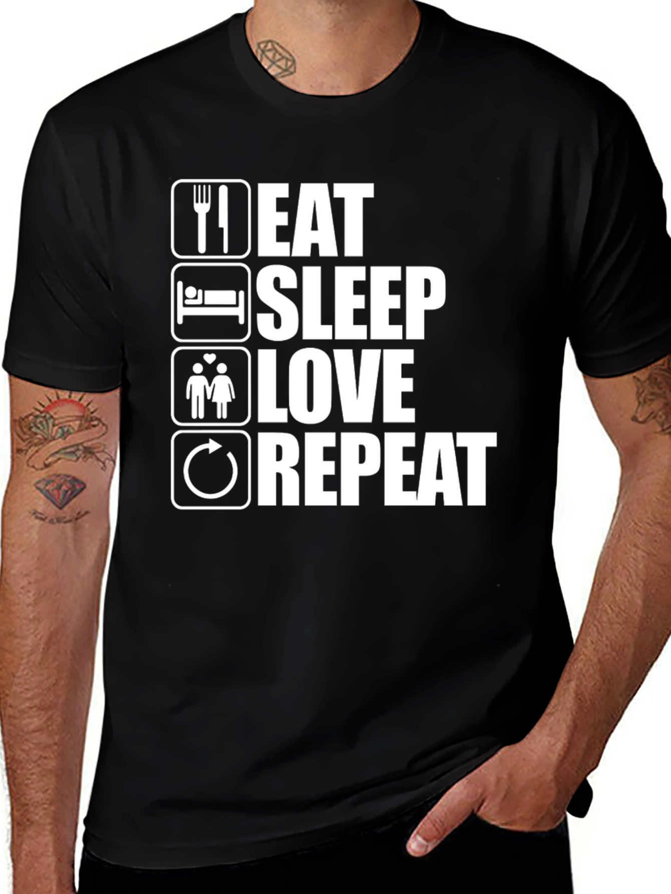 Eat Sleep Love Repeat Graphic Tee - Unisex