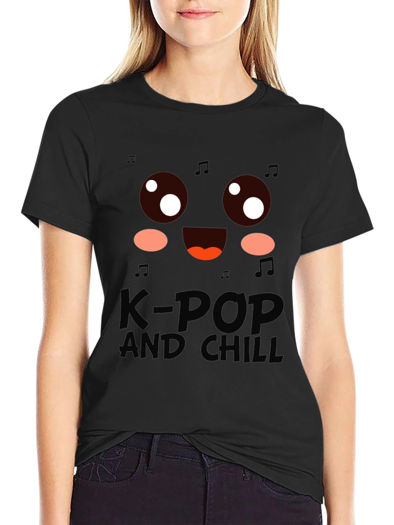 K-Pop and Chill Graphic Tee - Black