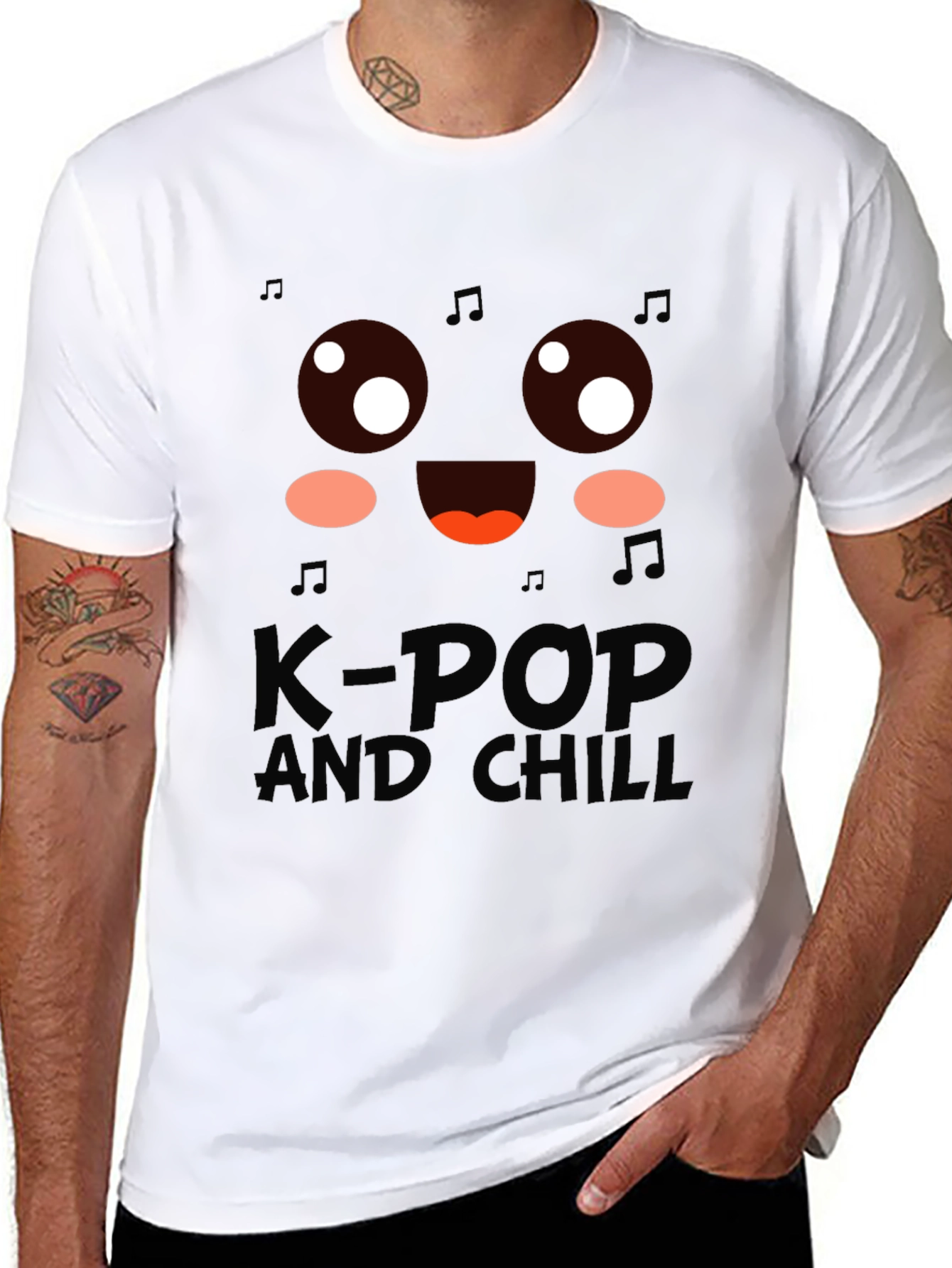 K-Pop and Chill Graphic Tee - Black