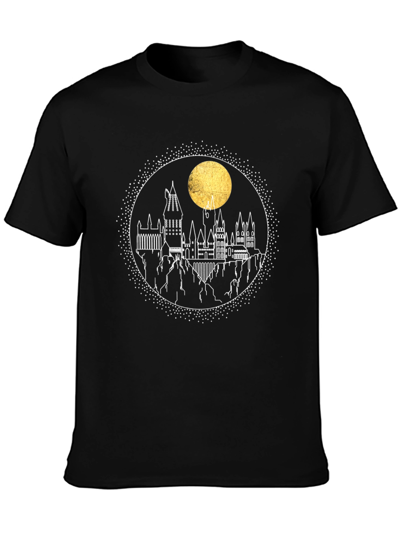 Harry Potter Hogwarts Castle Moon Graphic Tee