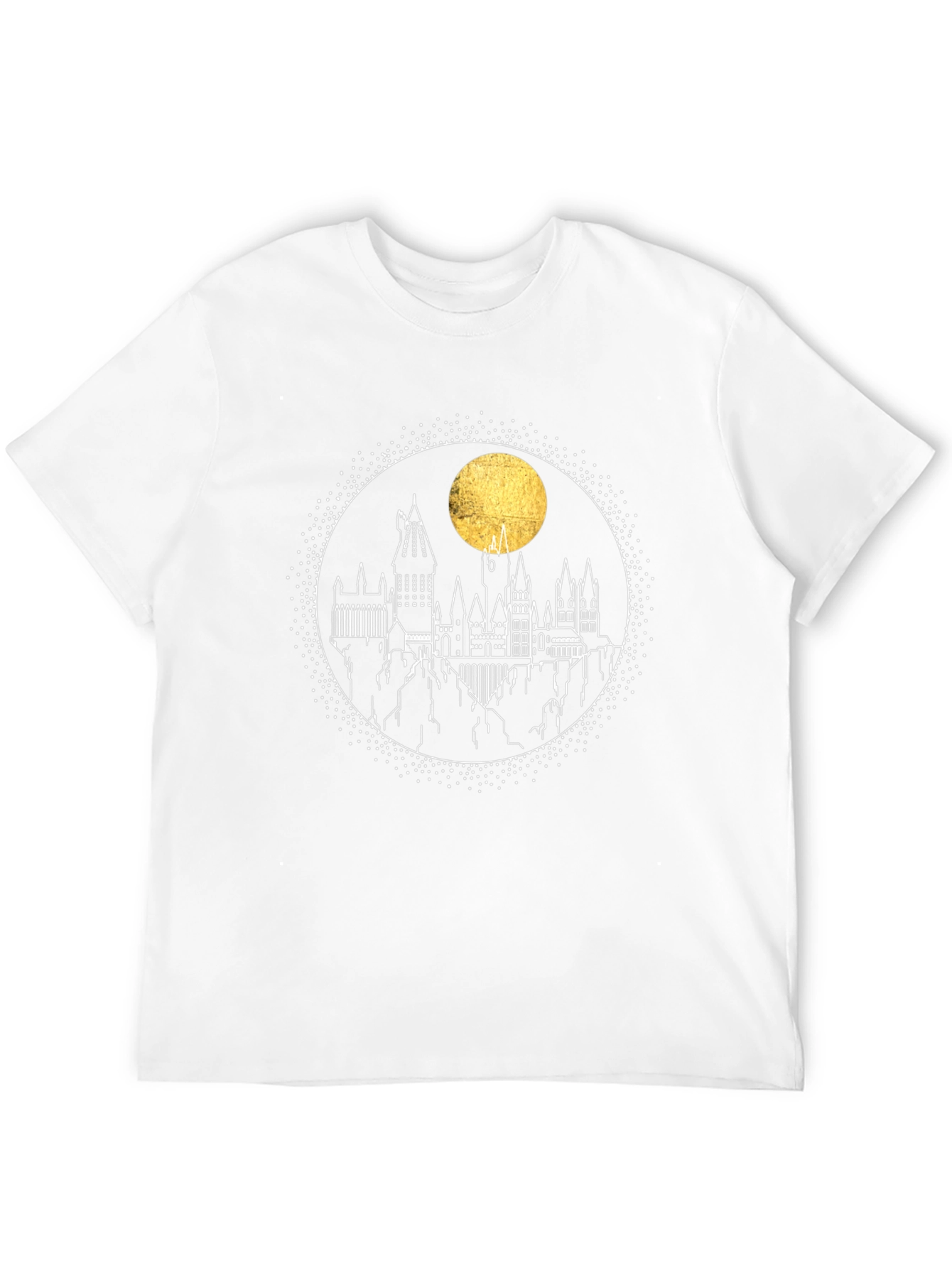 Harry Potter Hogwarts Castle Moon Graphic Tee