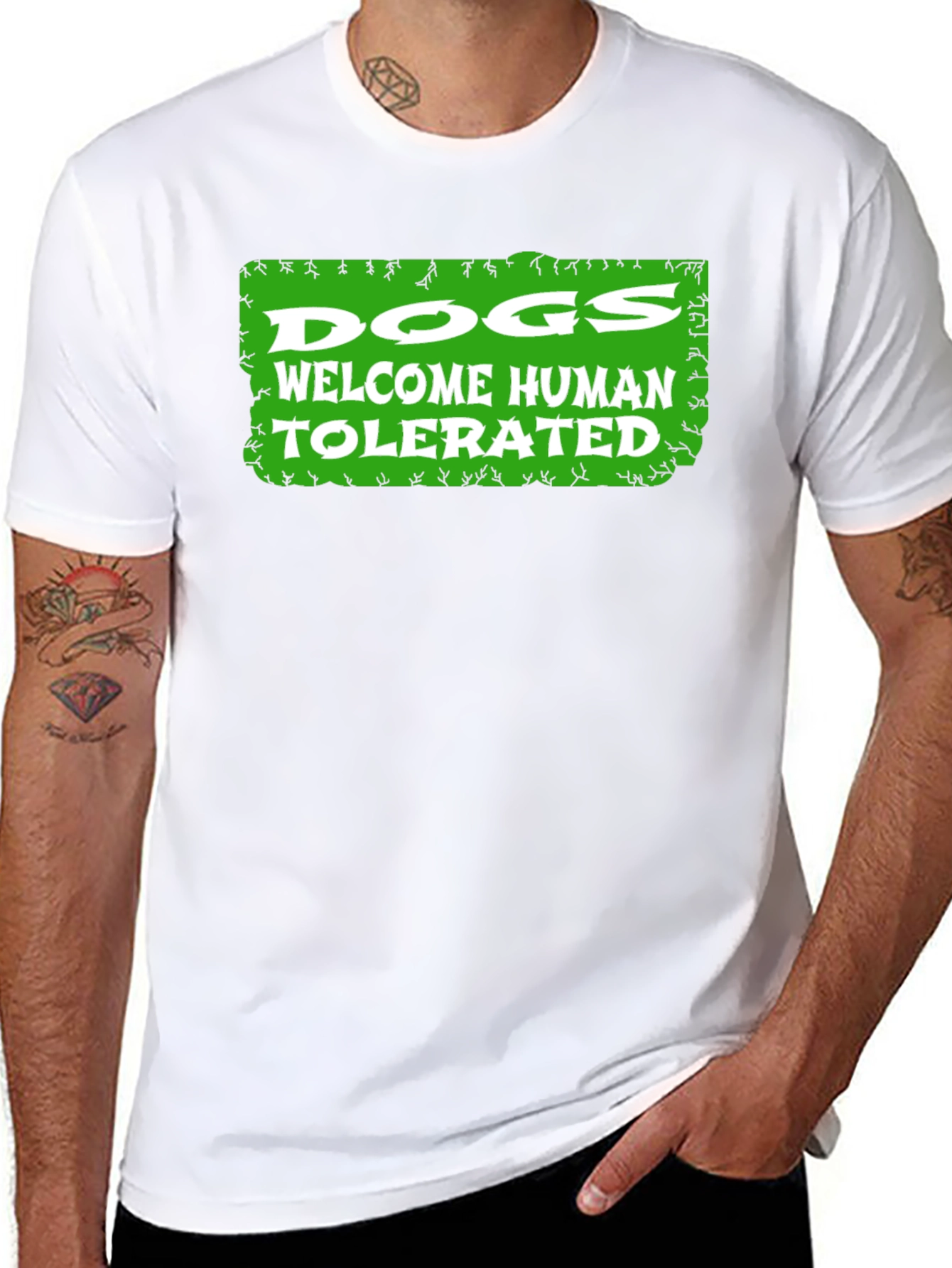 Dogs Welcome Humans Tolerated Graphic T-Shirt