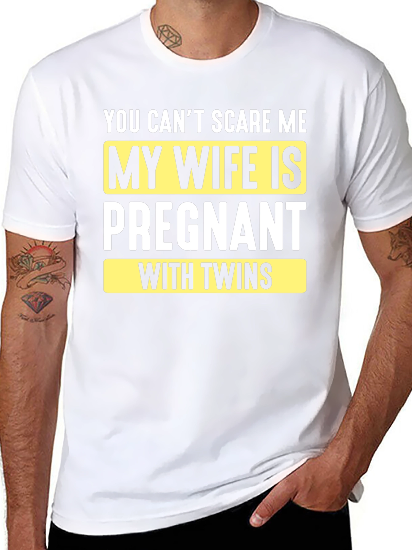Funny Pregnancy T-Shirt: You Cant Scare Me - Twins!