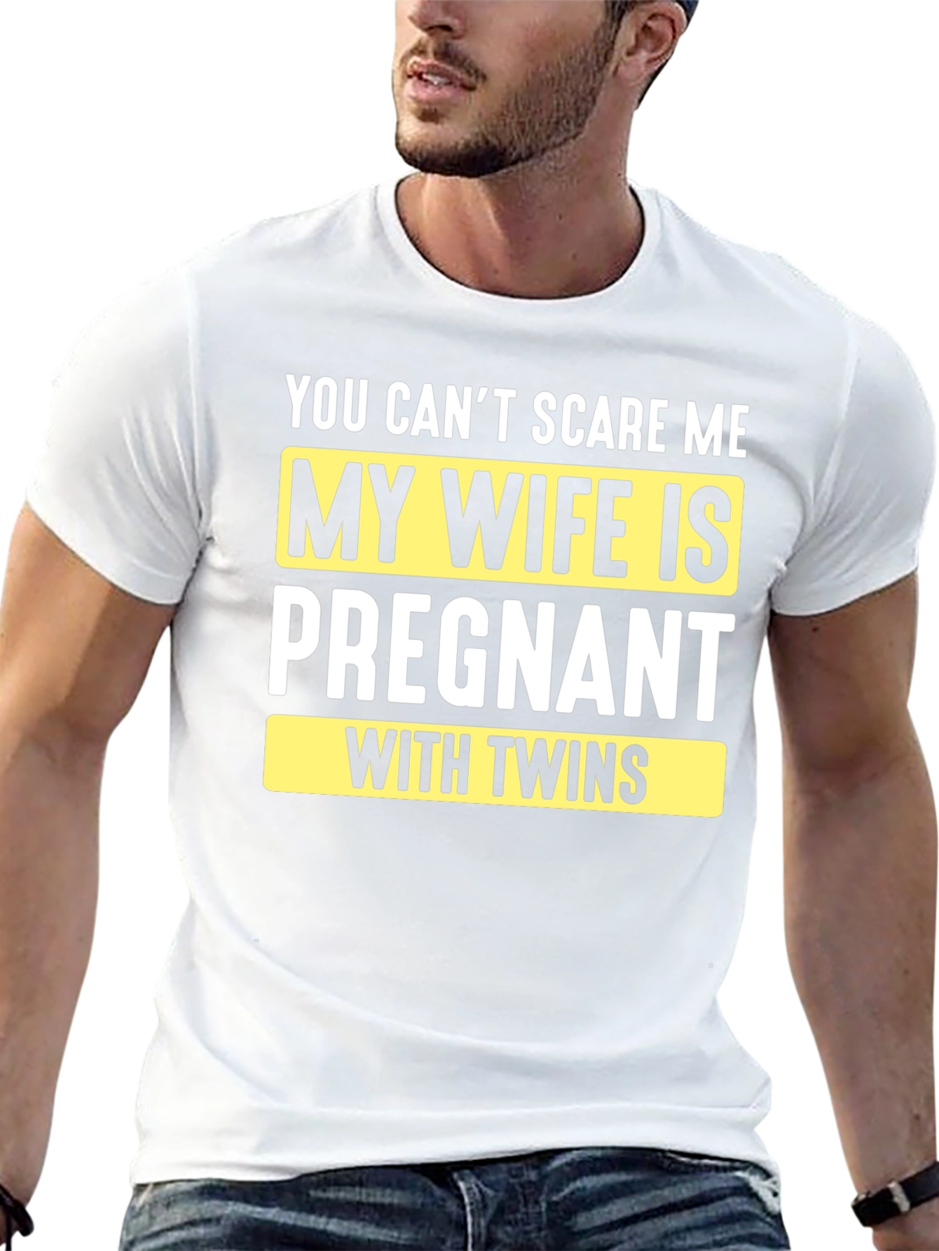 Funny Pregnancy T-Shirt: You Cant Scare Me - Twins!