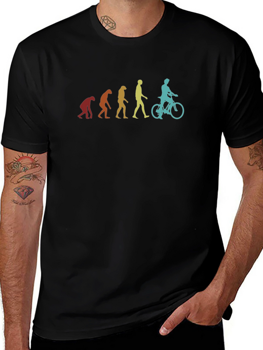 Evolution of Biker T-Shirt - Cool Graphic Tee