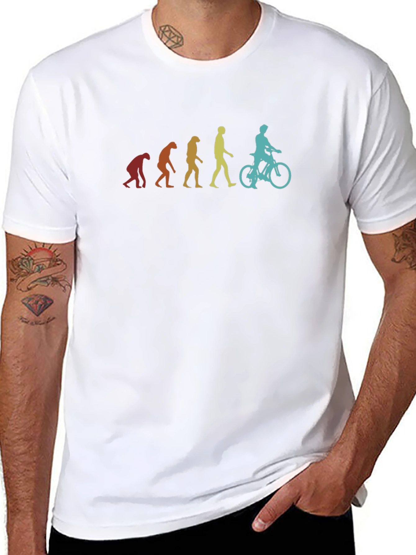 Evolution of Biker T-Shirt - Cool Graphic Tee
