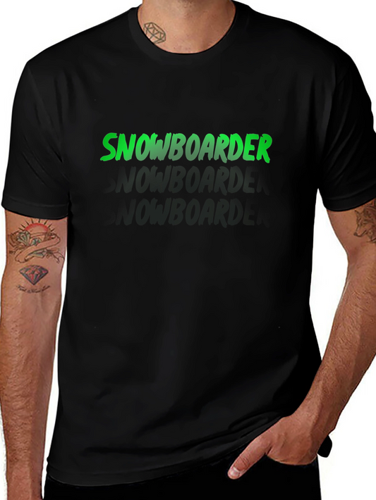 Snowboarder Graphic Tee - Black Casual T-Shirt