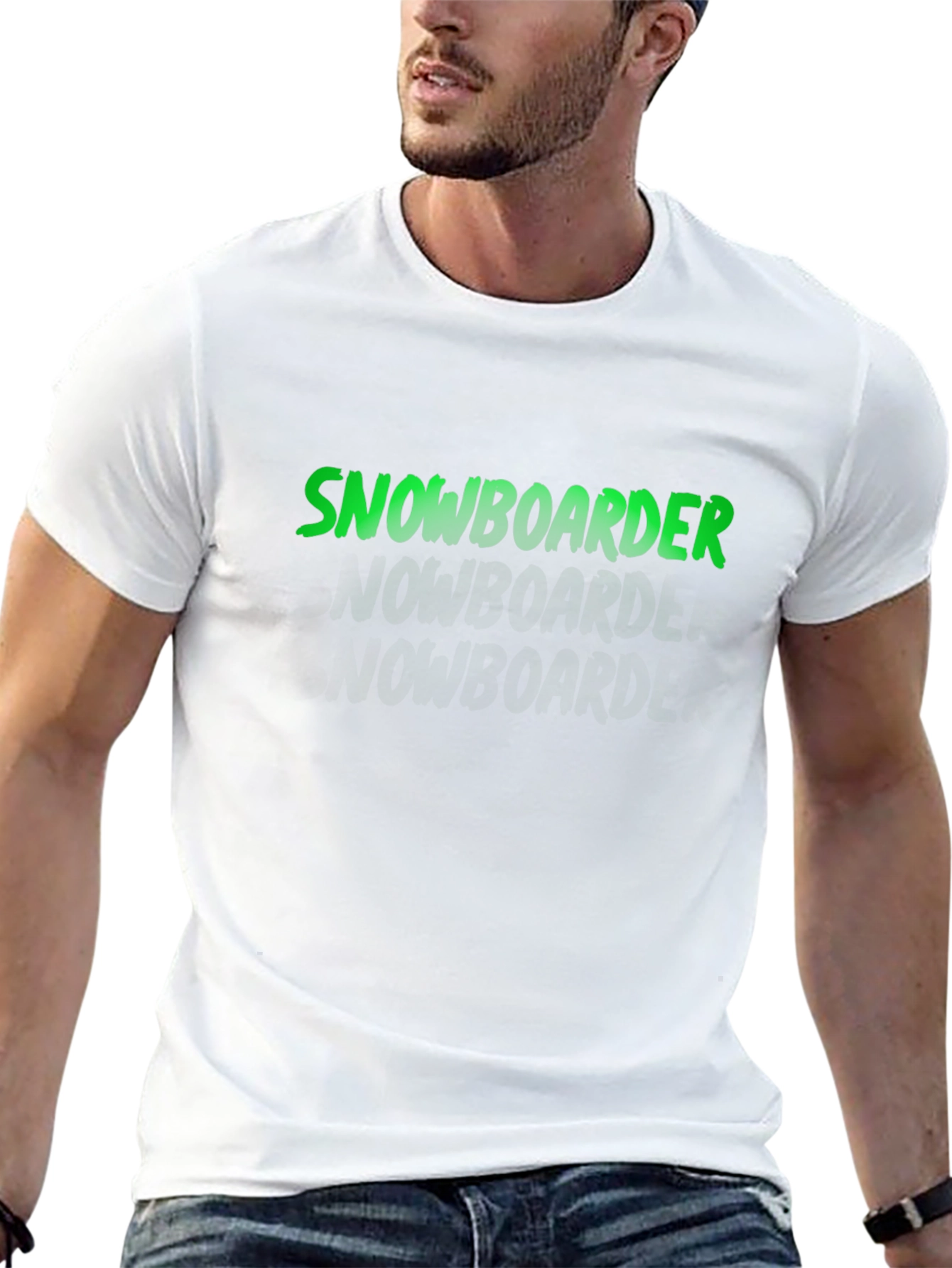 Snowboarder Graphic Tee - Black Casual T-Shirt