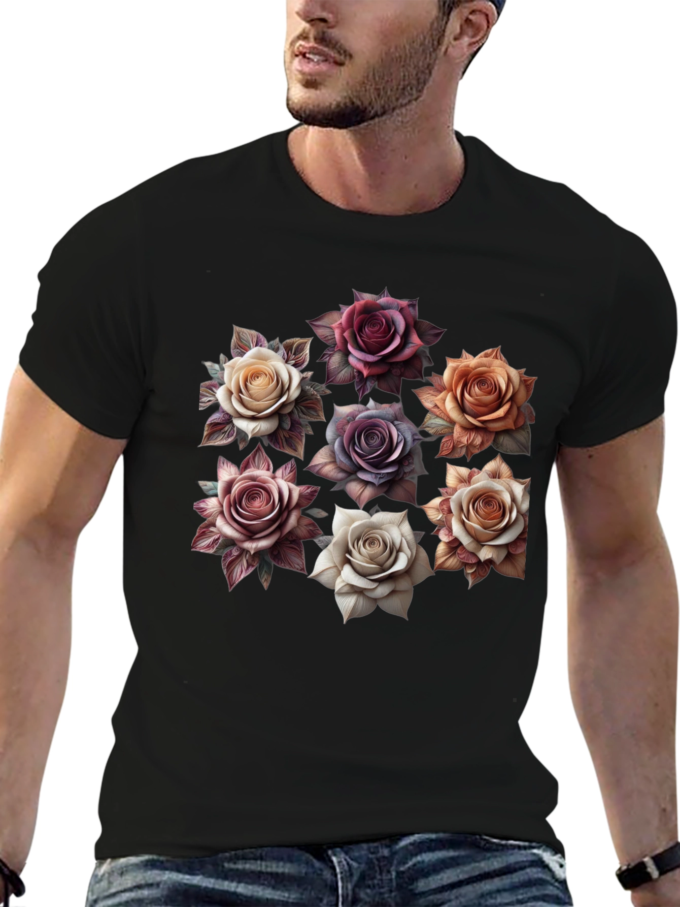 Floral Rose T-Shirt - Stylish Graphic Tee
