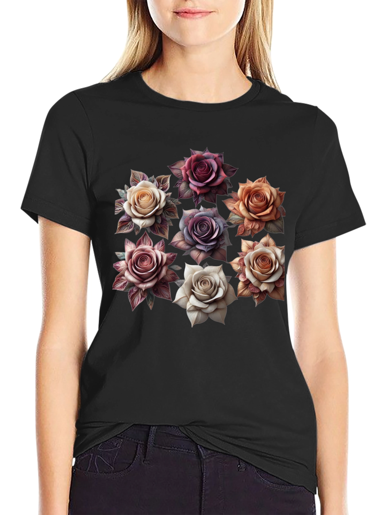 Floral Rose T-Shirt - Stylish Graphic Tee