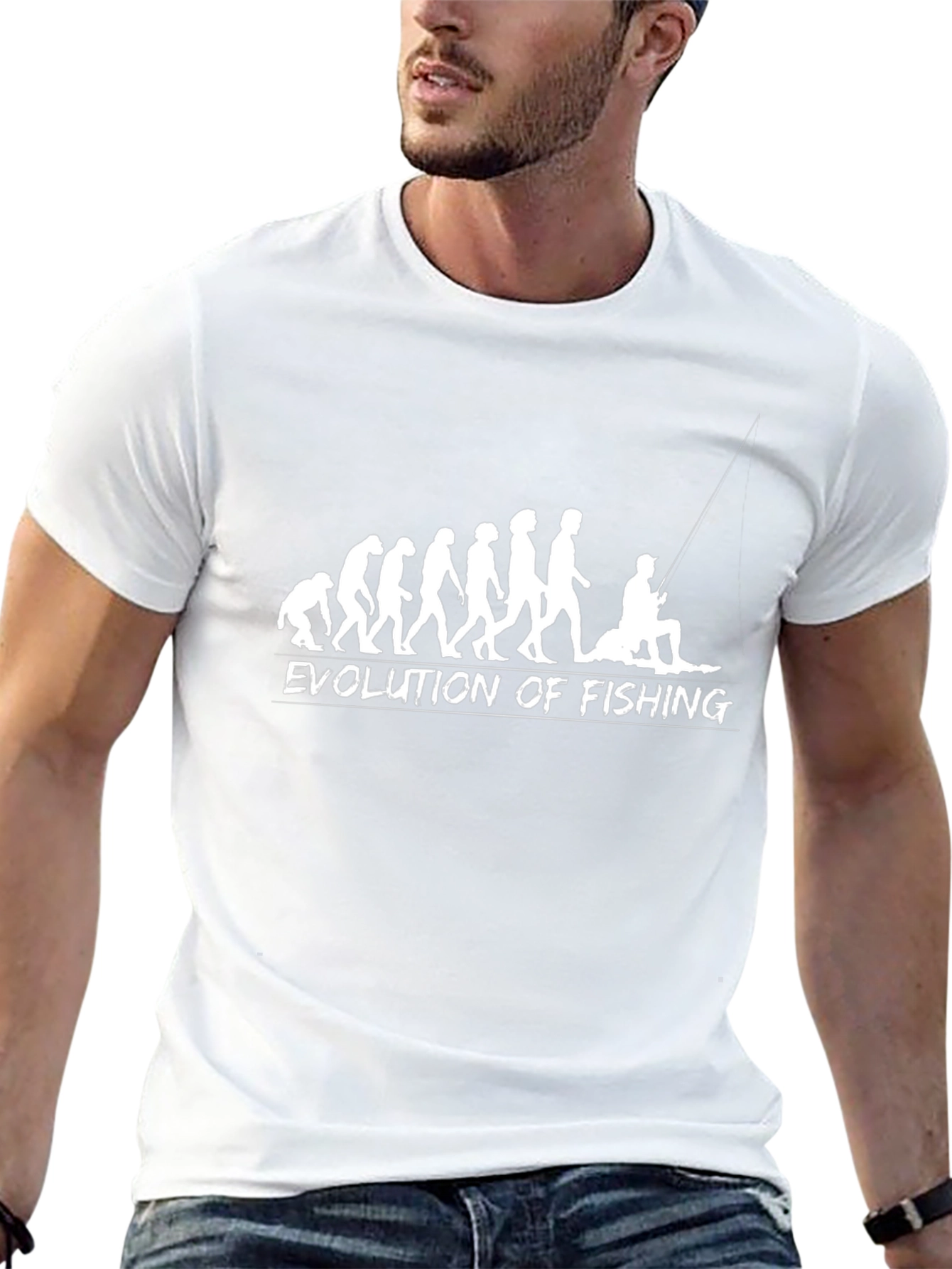 Evolution of Fishing T-Shirt - Black Cotton Tee