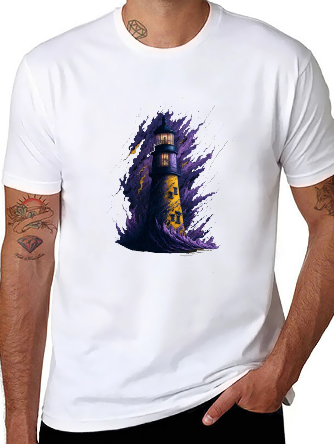 Lighthouse Graphic Tee - Dark Storm Design