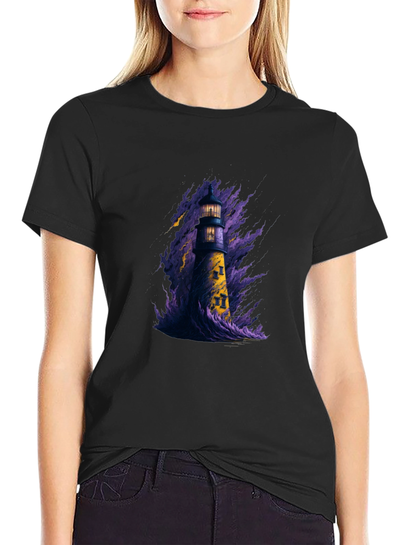 Lighthouse Graphic Tee - Dark Storm Design