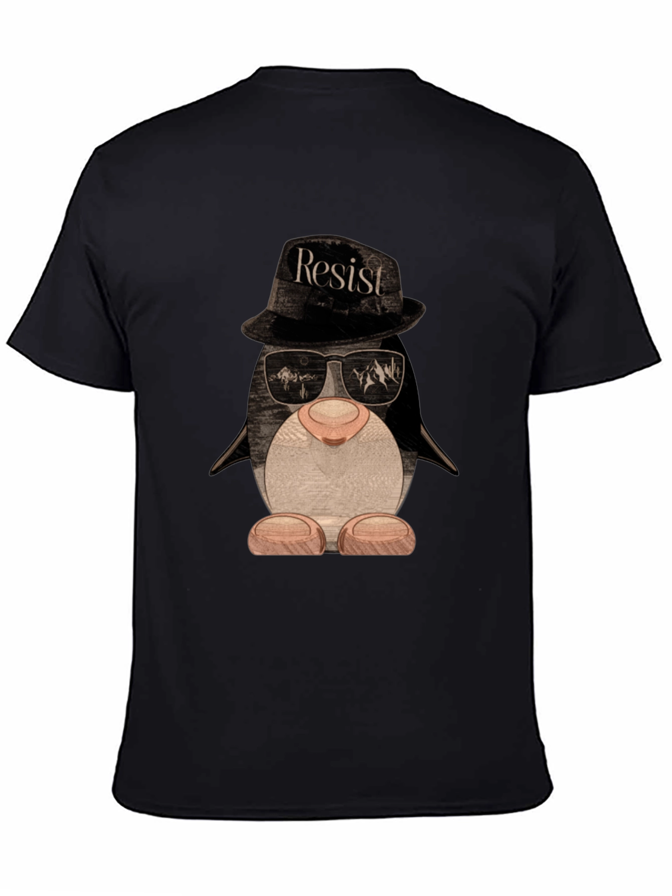 Resist Penguin T-Shirt - Novelty Graphic Tee