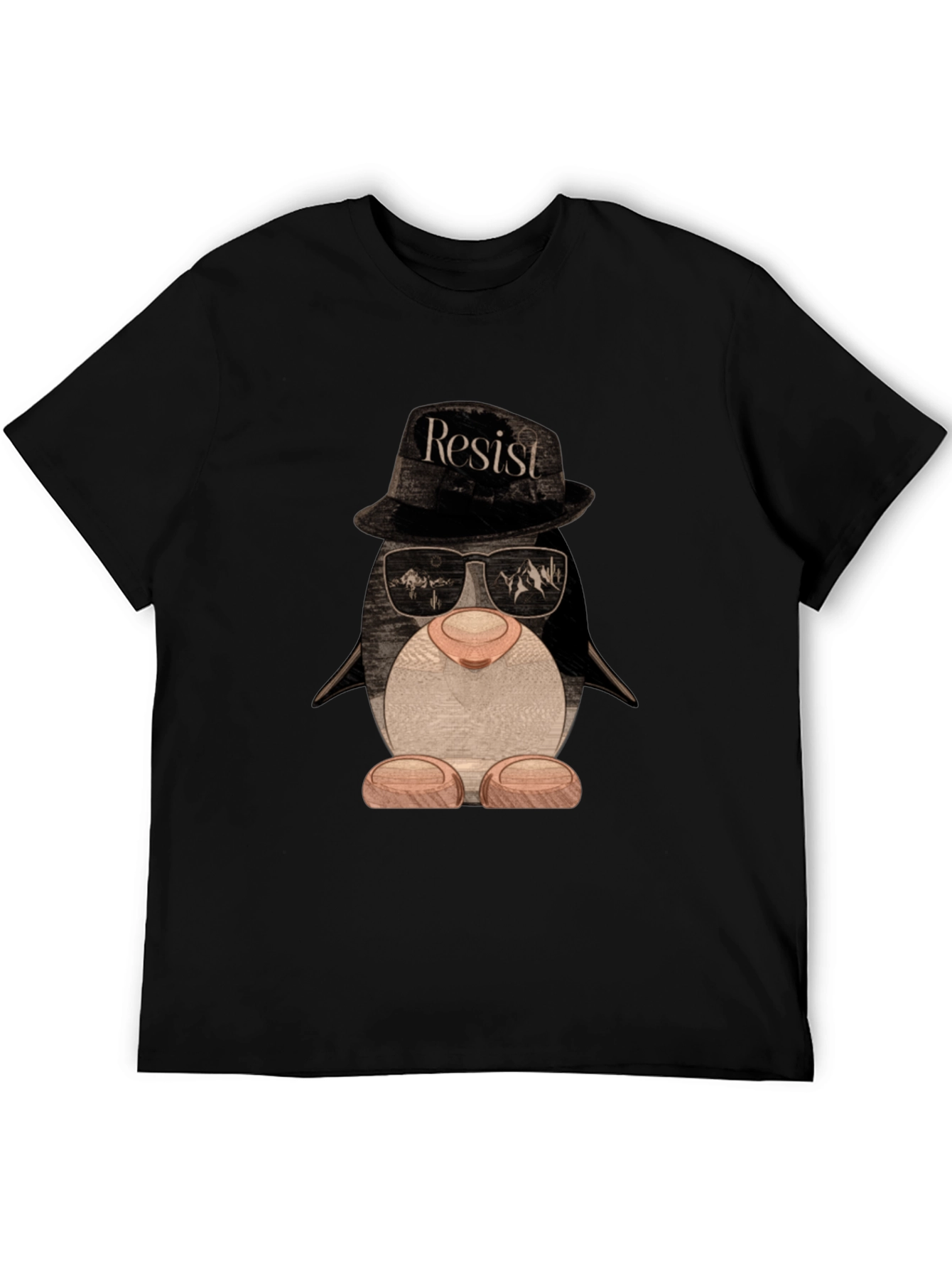 Resist Penguin T-Shirt - Novelty Graphic Tee