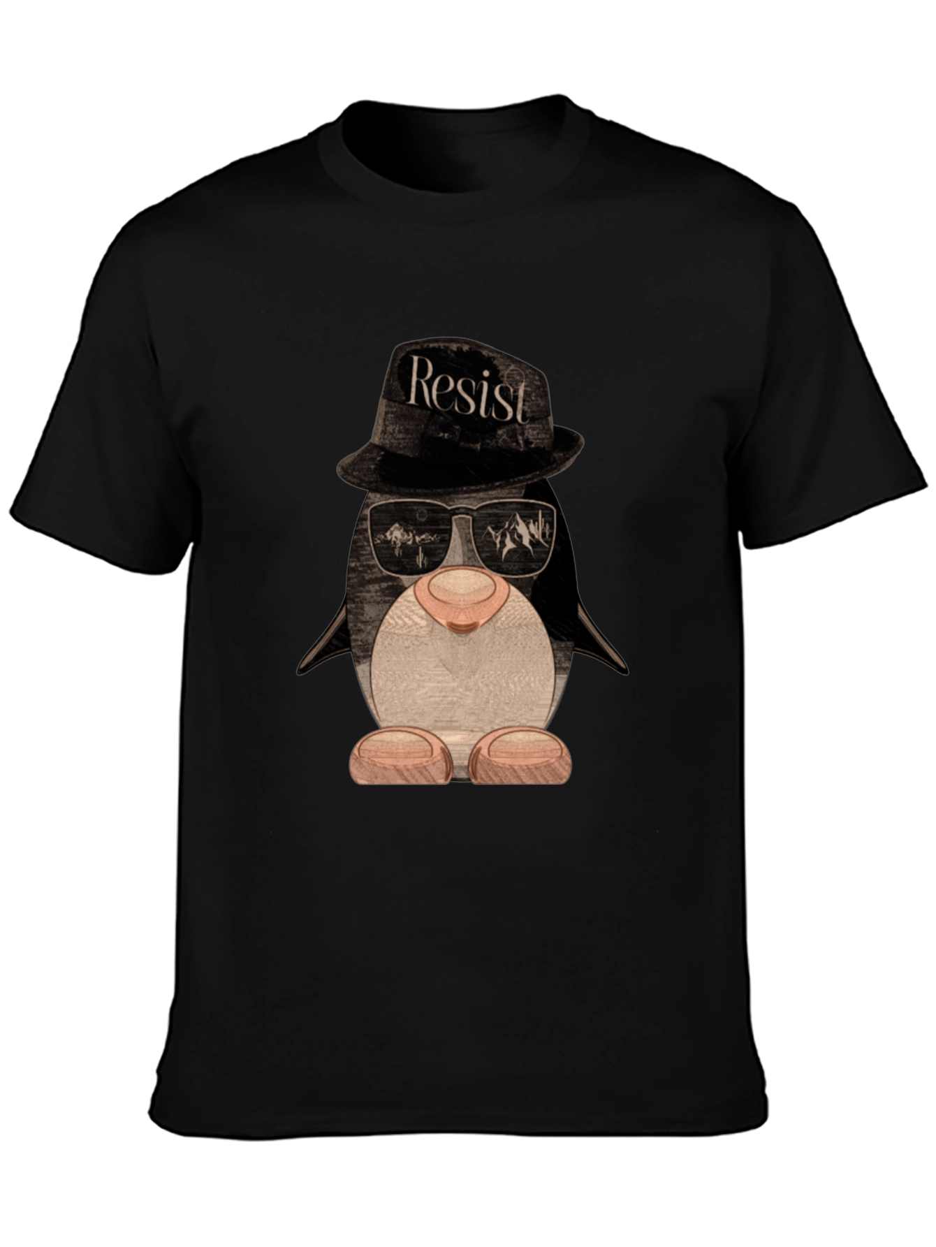 Resist Penguin T-Shirt - Novelty Graphic Tee