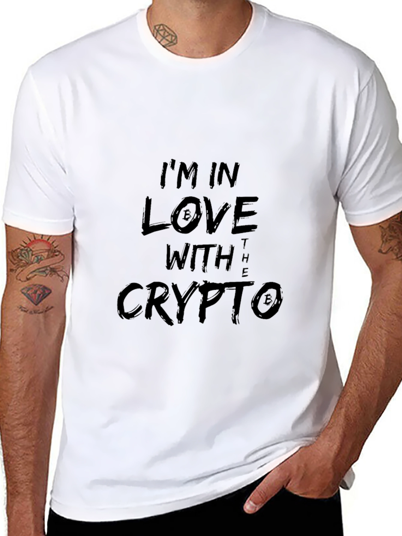 Crypto Love T-Shirt - Black Crew Neck Tee