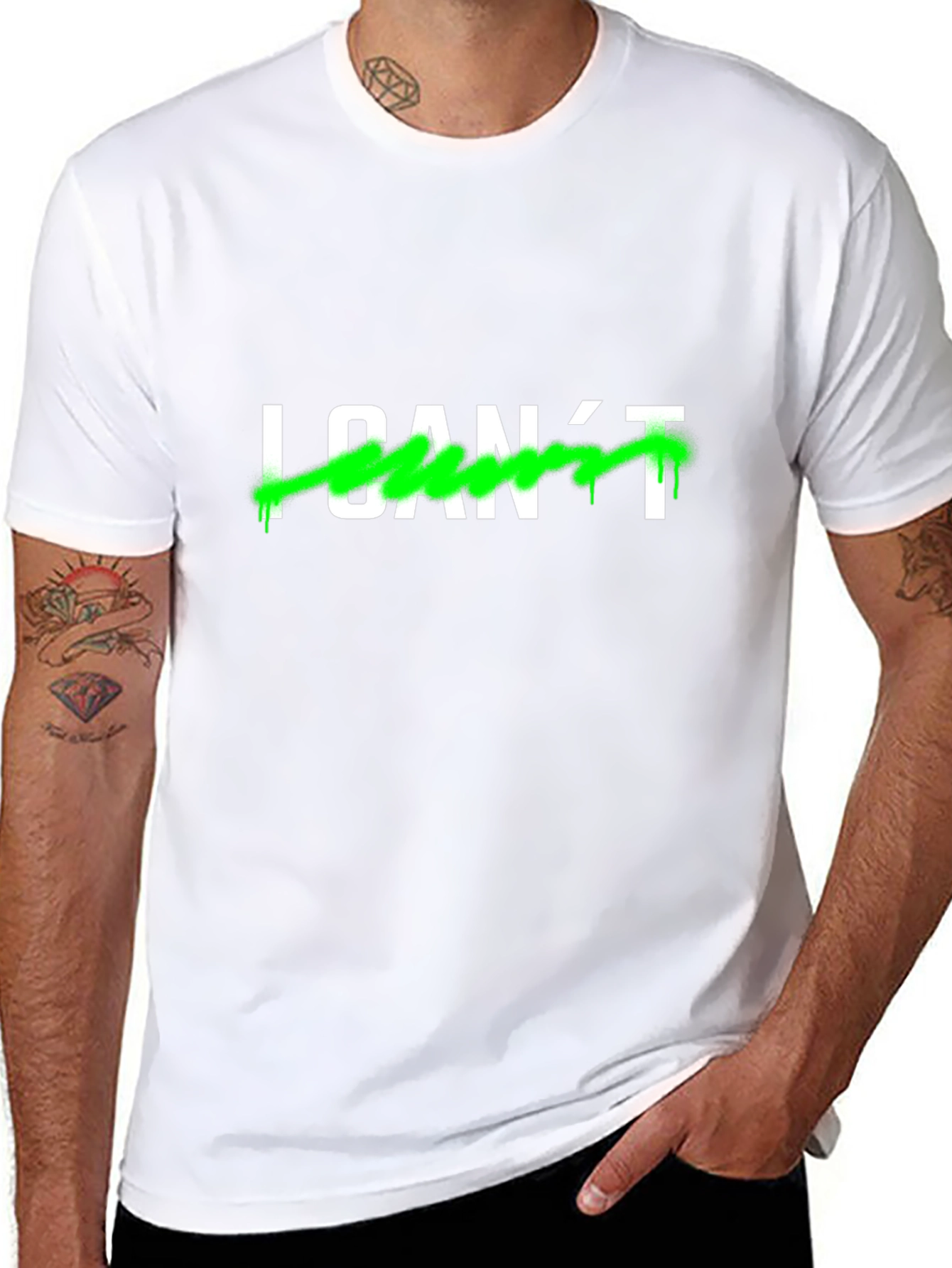 I CANT Mens Black Graphic T-Shirt