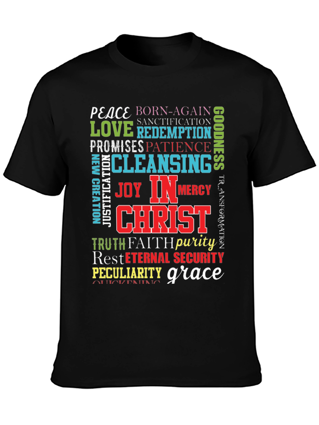 Faith-Based Word Art T-Shirt - Christian Apparel