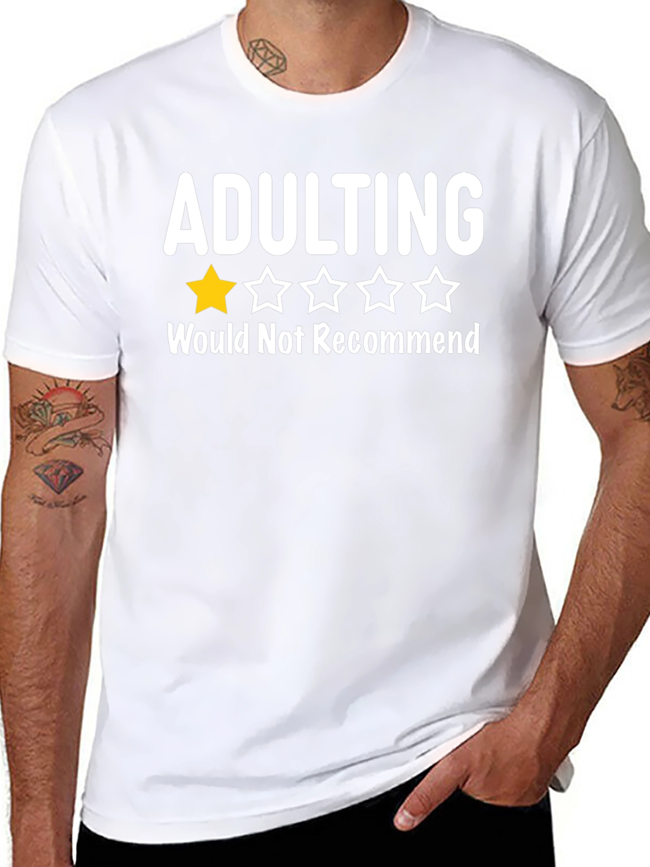 Adulting One Star T-Shirt Funny Sarcastic Tee