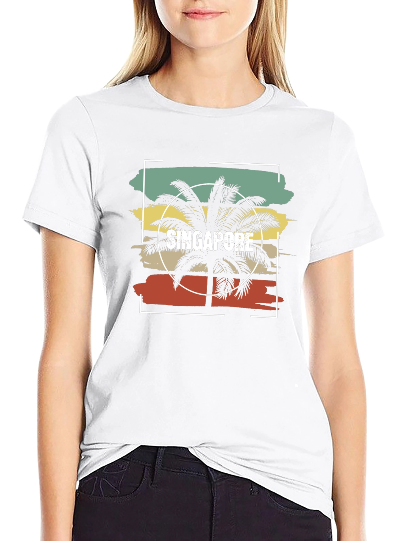 Singapore Palm Tree Retro T-Shirt
