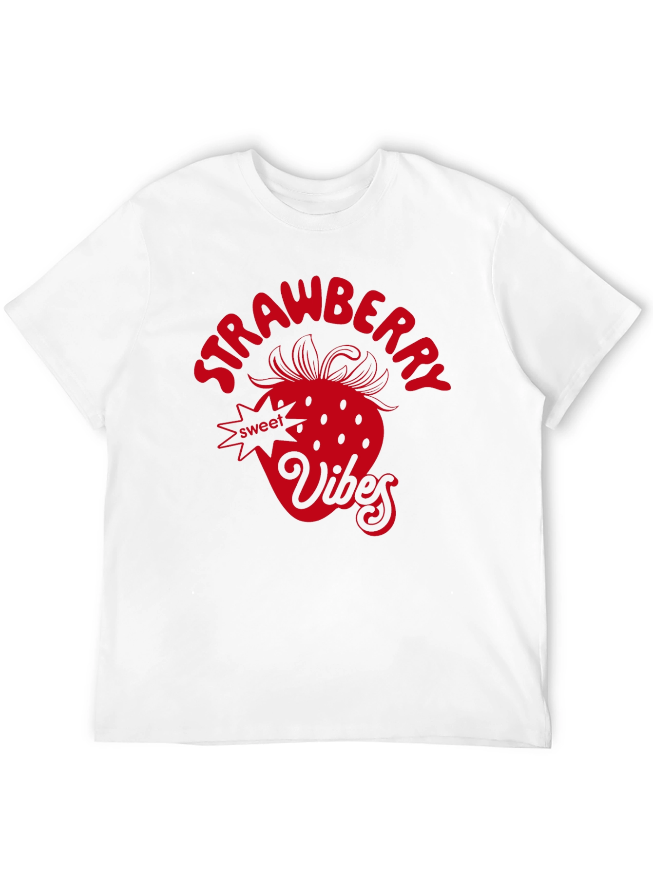 Strawberry Vibes Graphic Tee - Black
