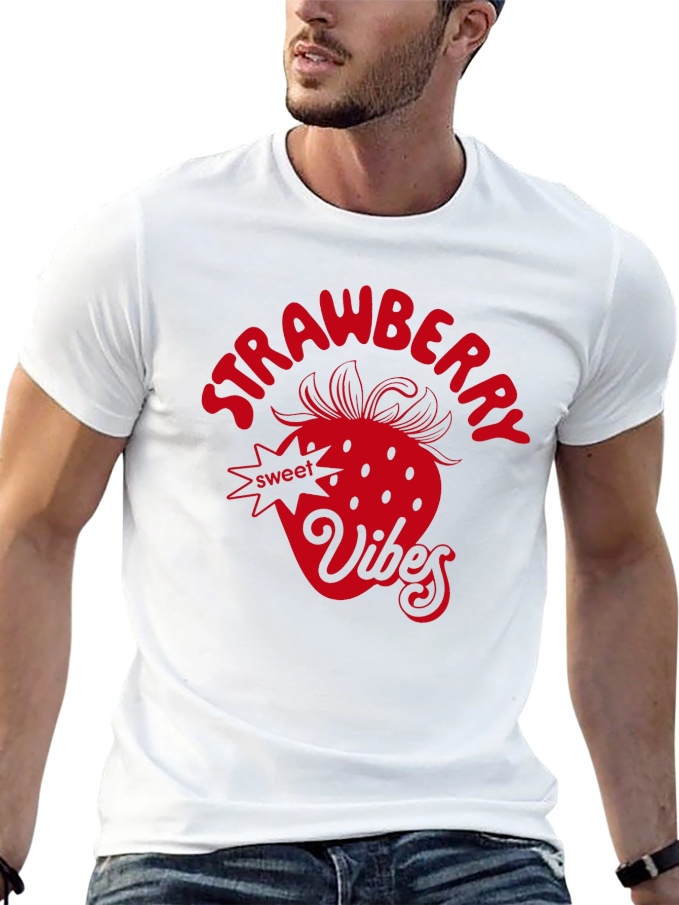 Strawberry Vibes Graphic Tee - Black