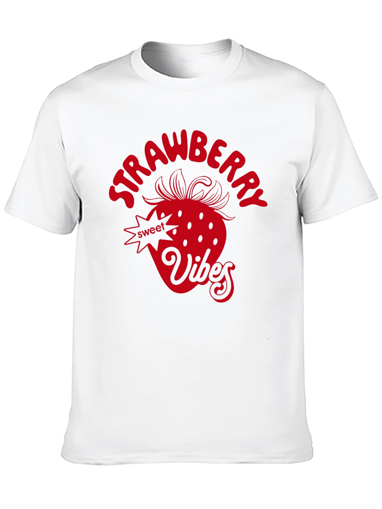 Strawberry Vibes Graphic Tee - Black
