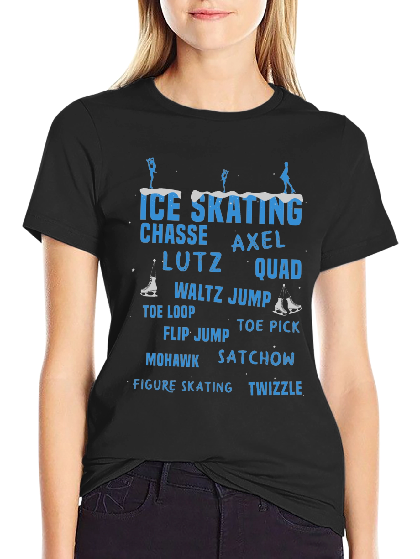 Ice Skating T-Shirt: Chasse Axel Lutz Quad