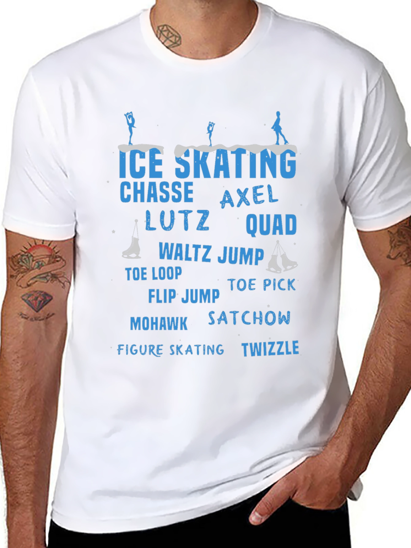 Ice Skating T-Shirt: Chasse Axel Lutz Quad